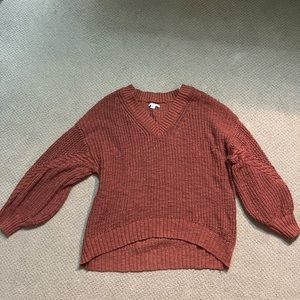 American Eagle oversized burnt orange knit sweater size Large